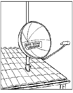Satellitensch&uuml;ssel mit Bitte keine Werbung